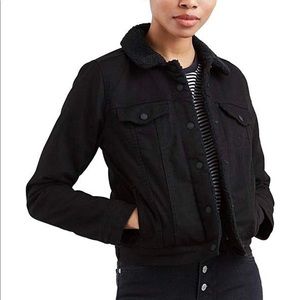 Levi’s original black Sherpa trucker denim jacket